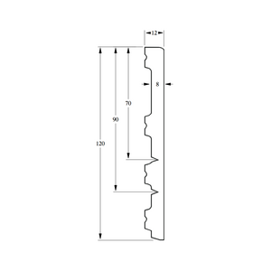 Flexibele Moderne plint 120/90/70x12 wit - lengte 200cm - afbeelding 2