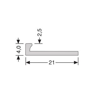 Küberit - In-egaliseer eindprofiel 2,5 mm PVC gepolijst (250 cm)