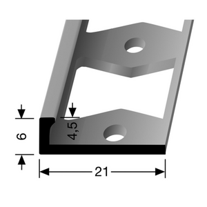 Küberit - In-egaliseer eindprofiel tot 4,5mm PVC zilver (250 cm) - afbeelding 2