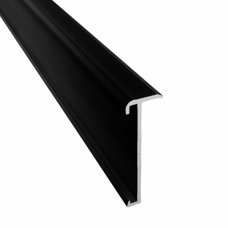 Küberit - Trapneusprofiel 845 14x43mm tbv 2-3mm PVC zwart gepoedercoat (RAL9005) - afbeelding 1