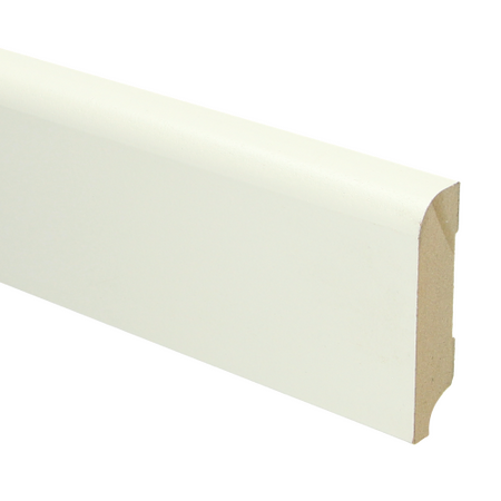 MDF Koloniale plint 76x18 wit voorgelakt RAL9010 - lengte 240cm