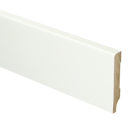 MDF Moderne plint 55x9 wit voorgelakt RAL9016 - lengte 240cm