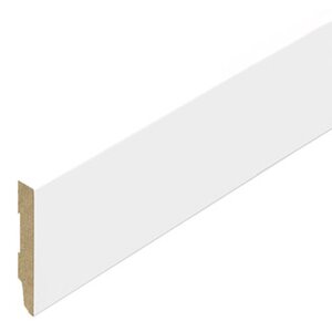 Stijlplint Wit Gelakt model Blok 12x58mm - lengte 244cm